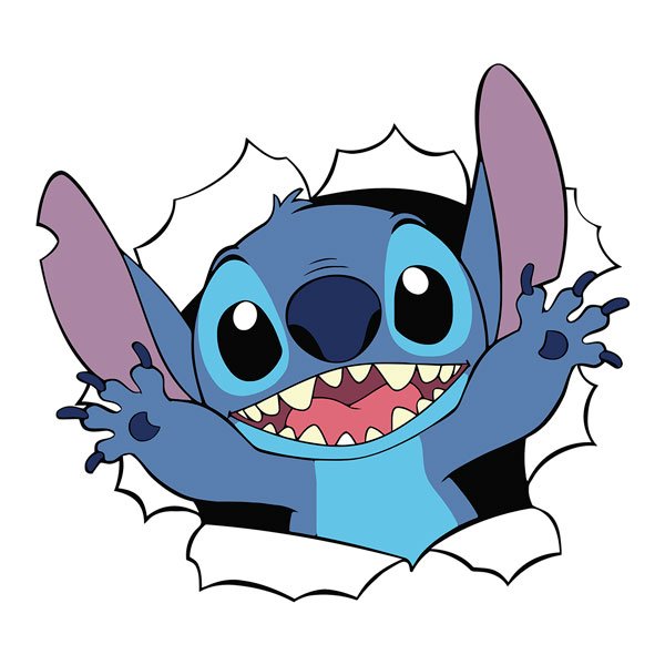 Adesivi per Bambini: Stitch che esce dal muro