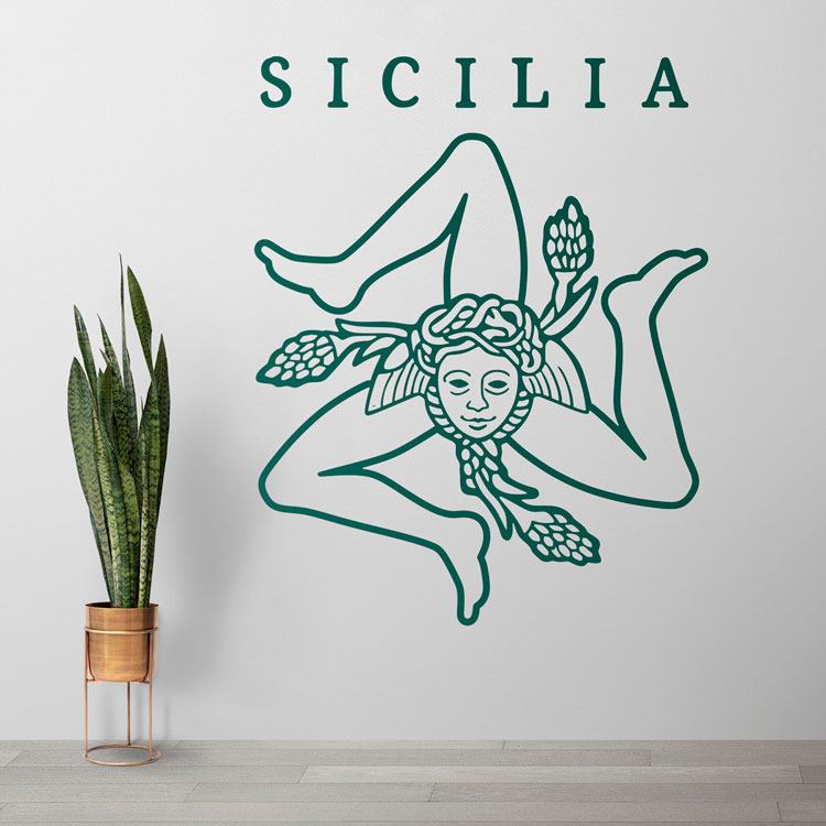Trinacria della Sicilia con scritta SICILIA 2/2