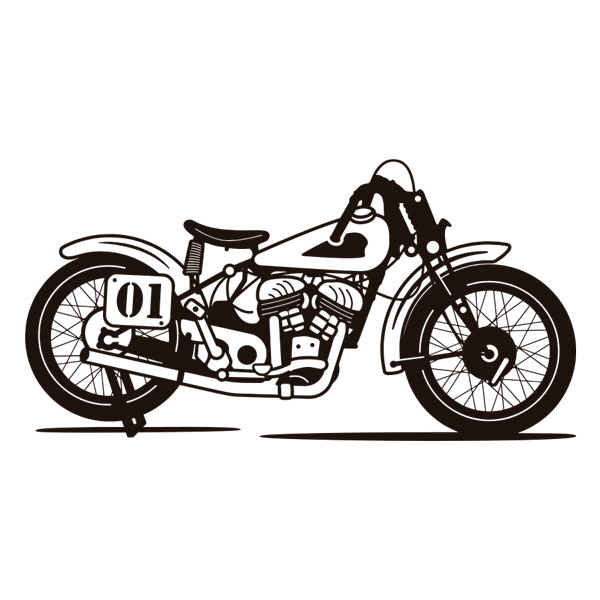 Adesivi Murali: Moto Classica Retro Corsa