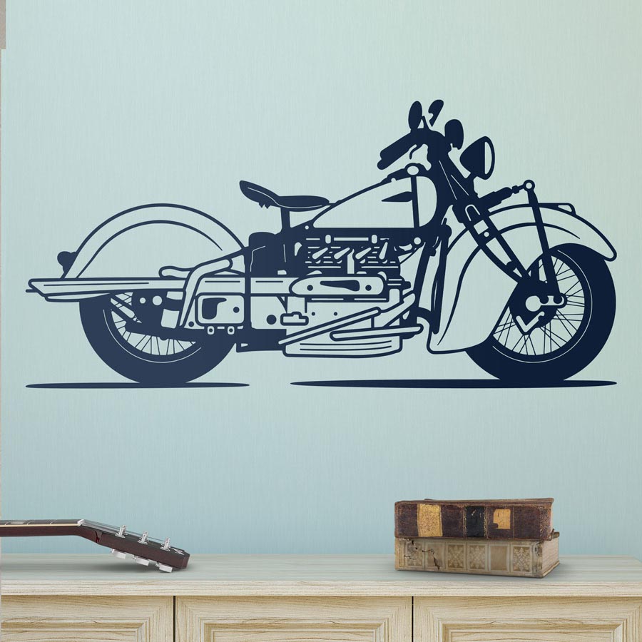 Adesivi Murali: Moto Classica Retrò