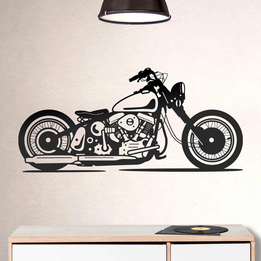Adesivi Murali: Moto Classica Custom