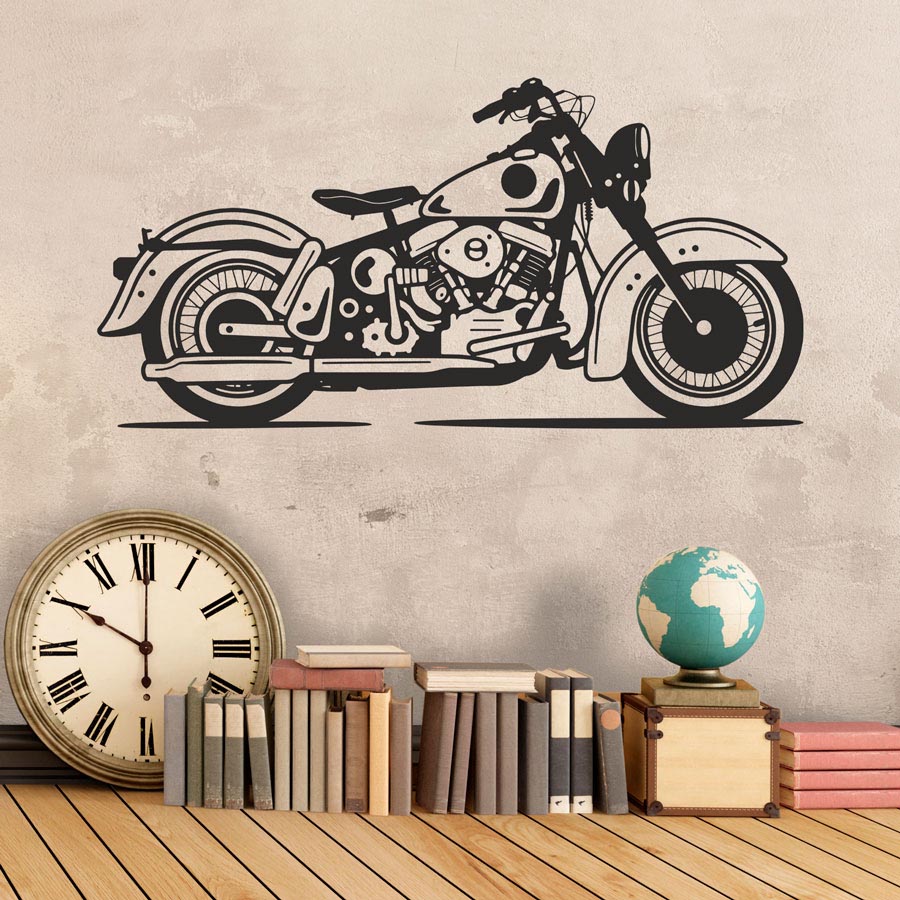 Adesivi Murali: Moto Classica Chopper