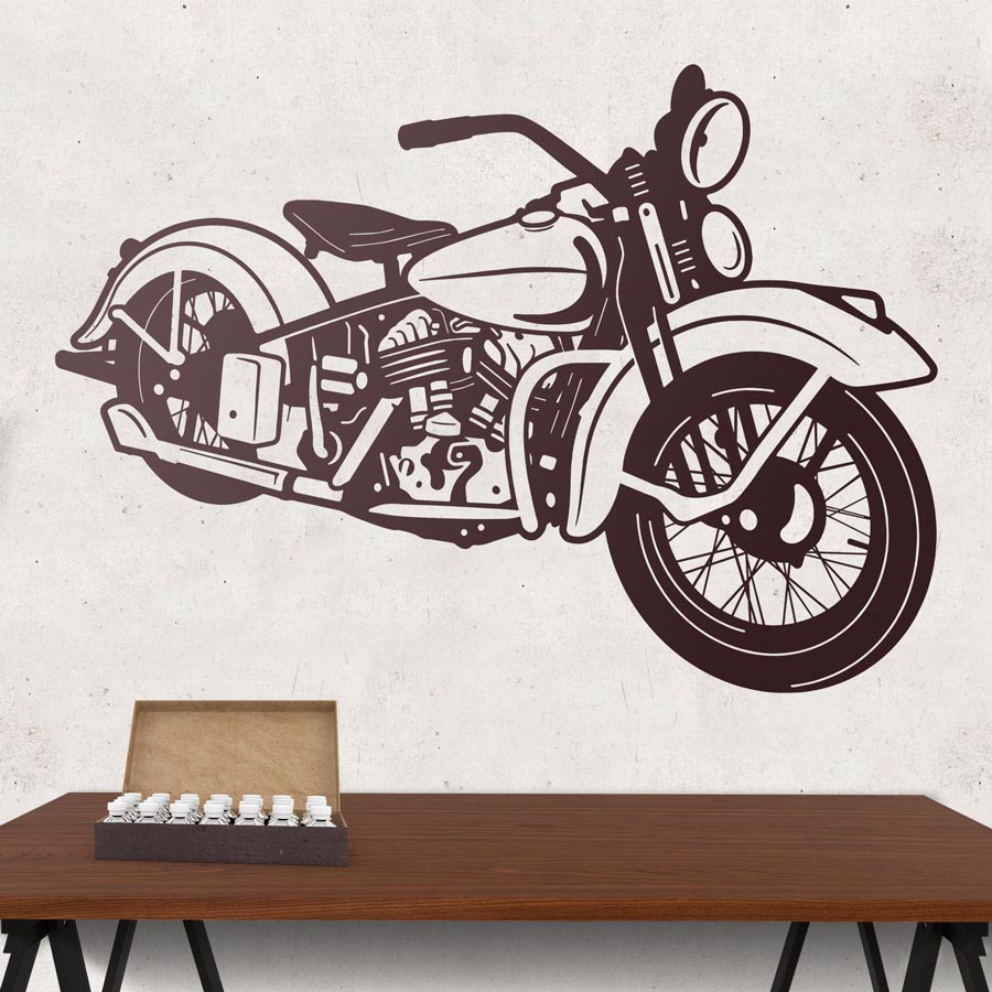 Adesivi Murali: Moto Classica Chopper