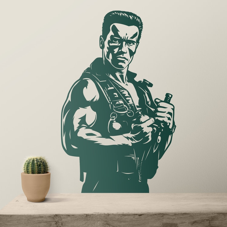 Adesivi Murali: Arnold Schwarzenegger Commando