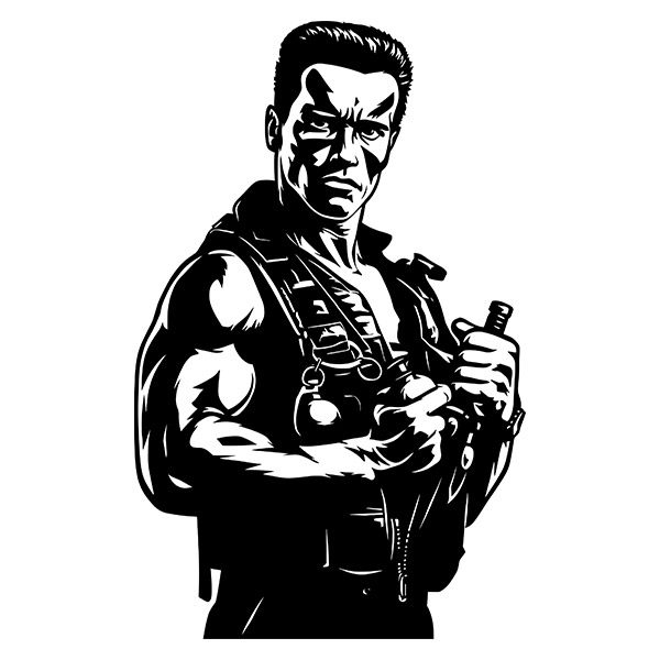 Adesivi Murali: Arnold Schwarzenegger Commando