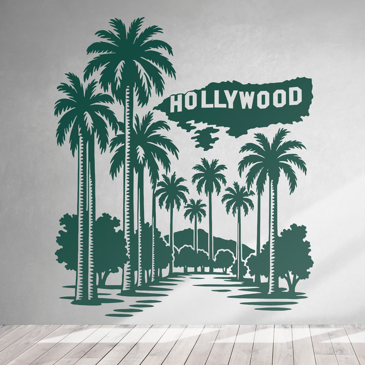 Insegna Hollywood con palme 1/1