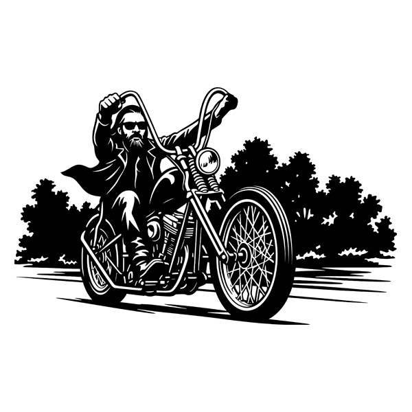 Adesivi Murali: Biker in Libertà su Chopper