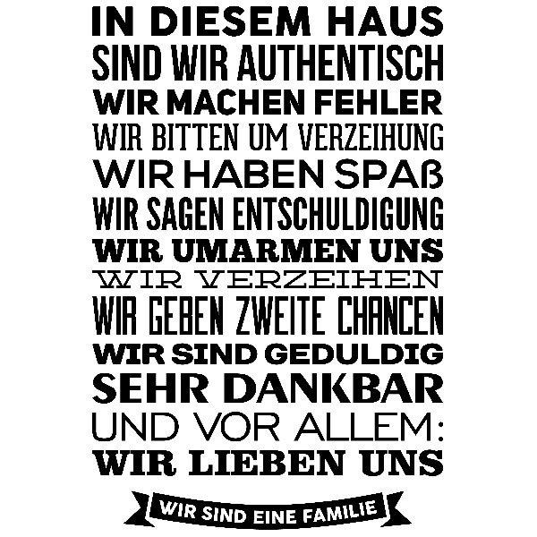 Adesivi Murali: In diesem haus sind wir authentisch