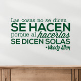 Adesivi Murali: Las cosas no se dicen... Woody Allen 4