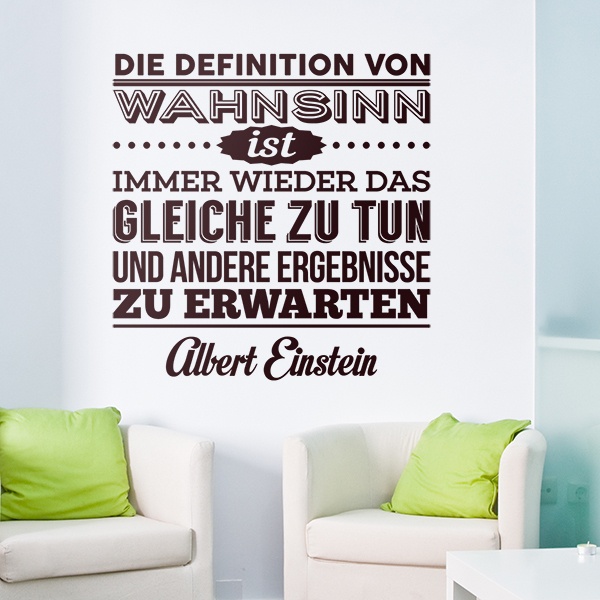 Adesivi Murali: Die definition von wahnsinn... Albert Einstein