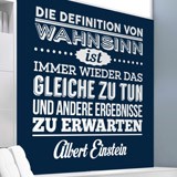 Adesivi Murali: Die definition von wahnsinn... Albert Einstein 2