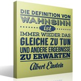 Adesivi Murali: Die definition von wahnsinn... Albert Einstein 3