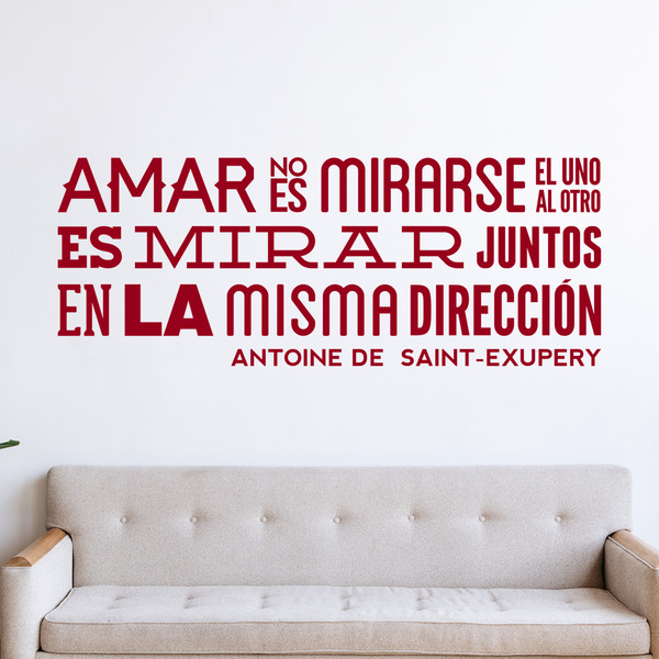 Adesivi Murali: Amar no es mirarse... Antoine De Saint-Exupery