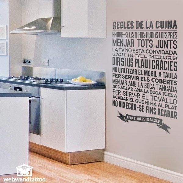 Adesivi Murali: Regole della cucina - Catalano