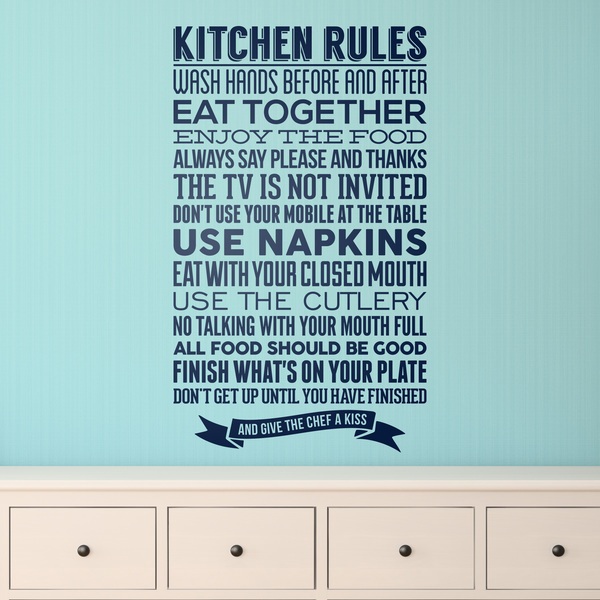 Adesivi Murali: Regole della cucina - Inglese