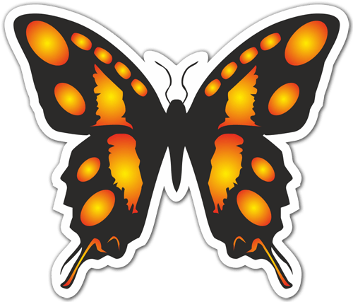 Adesivi per Auto e Moto: Farfalla Monarca