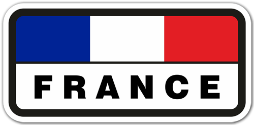 Adesivi per Auto e Moto: Bandiera della Francia orizzontale