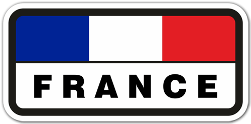 Bike Label Adesivi 3D - Bandiera Francese - 3 Pezzi 70x35mm - Autoadesivi Per Auto Moto Casco