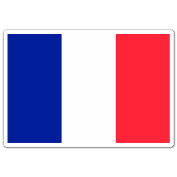 Adesivi per Auto e Moto: Bandiera della Francia senza scudo