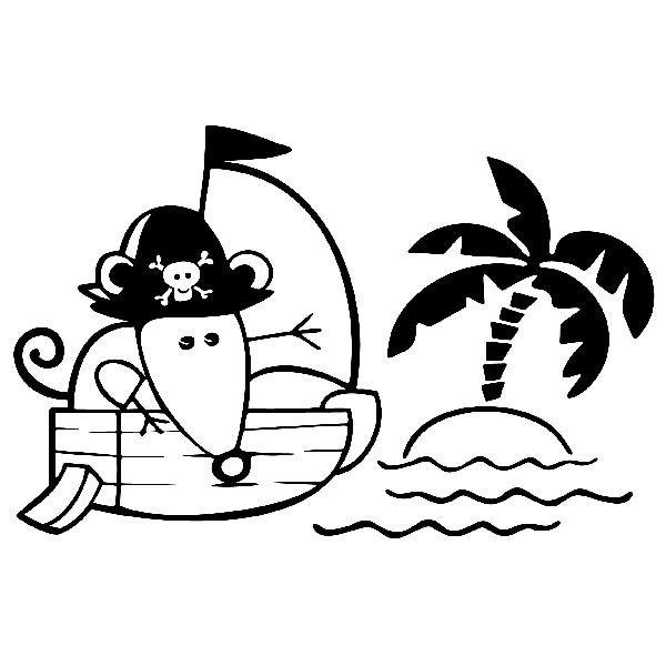 Adesivi per Bambini: Topo sulla nave dei pirati