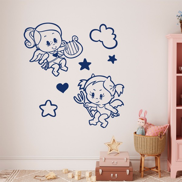 Decorazioni Murali Per Camarette Bambini Angelo E Diavolo Stickersmurali Com