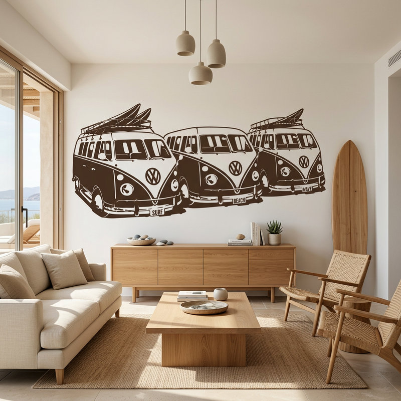 Adesivi Murali: 3 Volkswagen Surf Vans