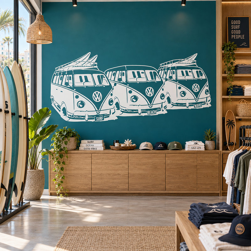 Adesivi Murali: 3 Volkswagen Surf Vans