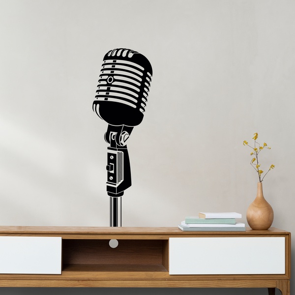 Adesivi Murali: Vintage microphone