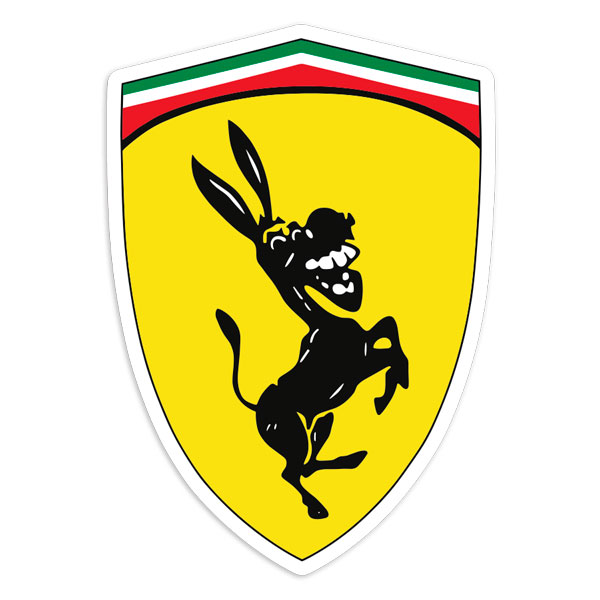 Adesivi per Auto e Moto: Scudetto Parodia Asino Rampante