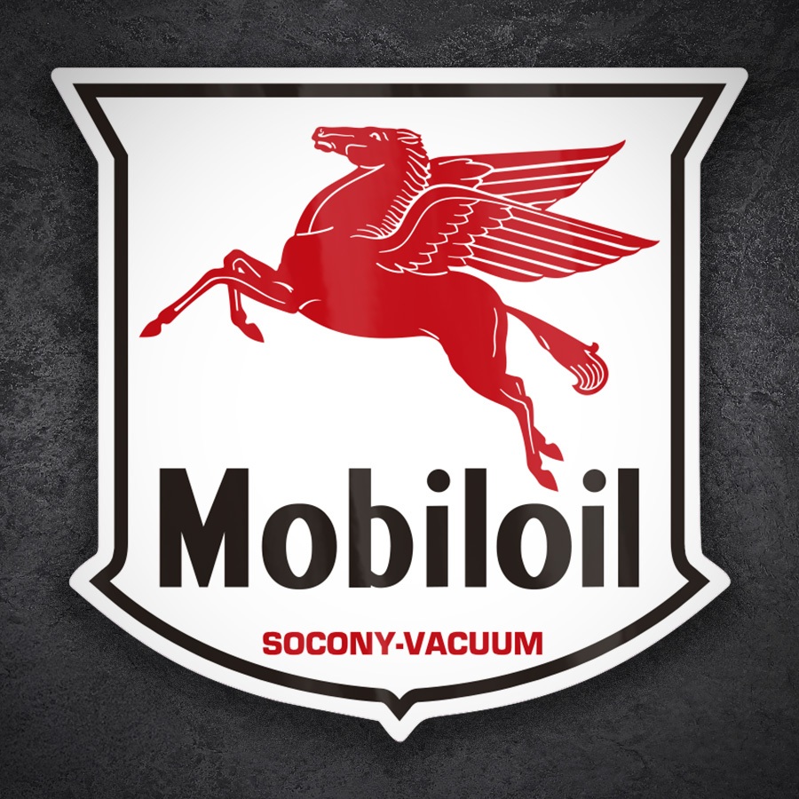 Adesivi per Auto e Moto: Scudetto Vintage Mobiloil Pegaso