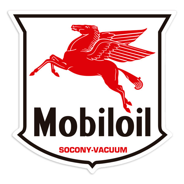 Adesivi per Auto e Moto: Scudetto Vintage Mobiloil Pegaso