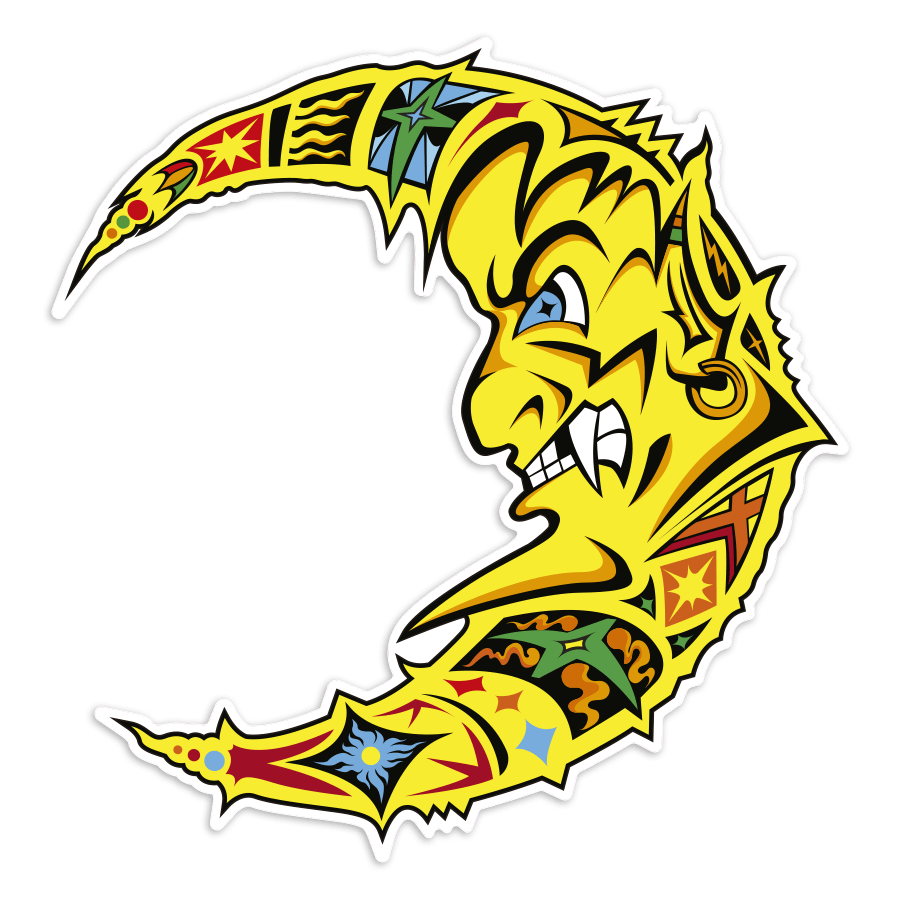 Adesivi per Auto e Moto: Luna Caricatura Valentino Rossi