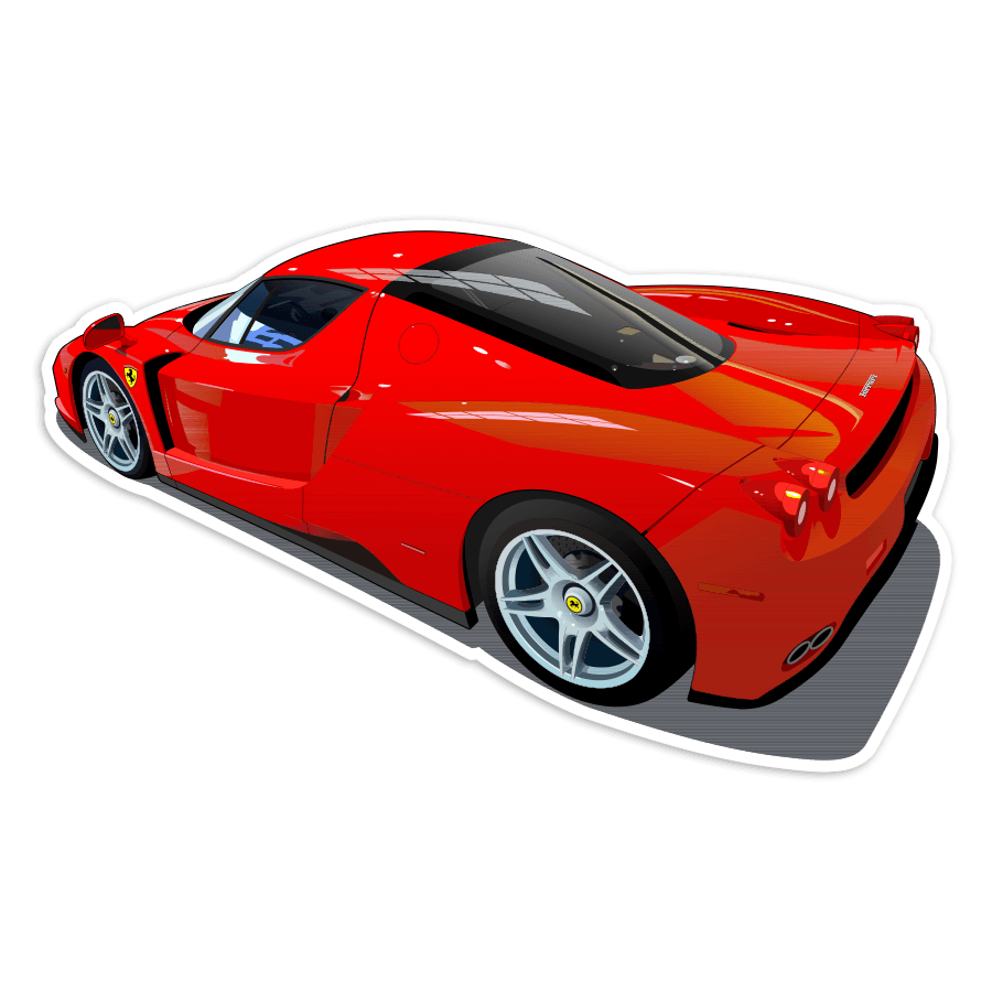 Adesivi per Auto e Moto: Illustrazione Supercar Ferrari Enzo