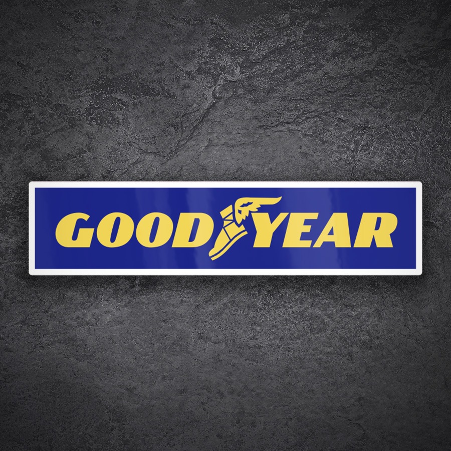 Adesivi per Auto e Moto: Logo Goodyear Blu e Giallo