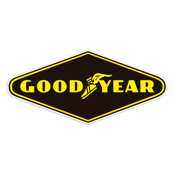 Adesivi per Auto e Moto: Goodyear Rombo Nero e Giallo