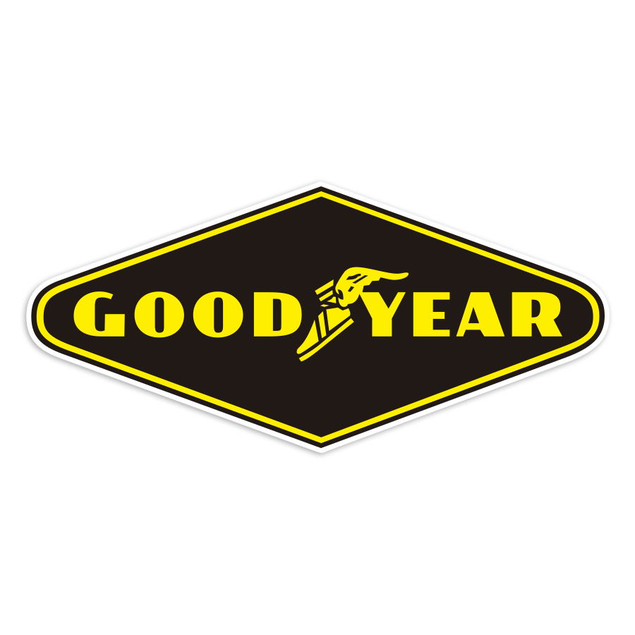 Adesivi per Auto e Moto: Goodyear Rombo Nero e Giallo