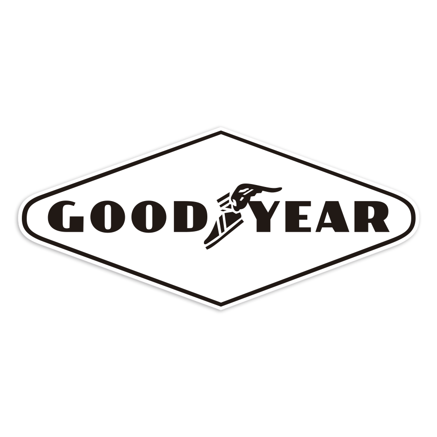Adesivi per Auto e Moto: Goodyear Rombo Bianco e Nero
