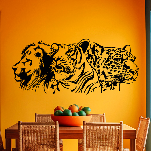 Adesivi Murali: Leone, tigre e leopardo 0