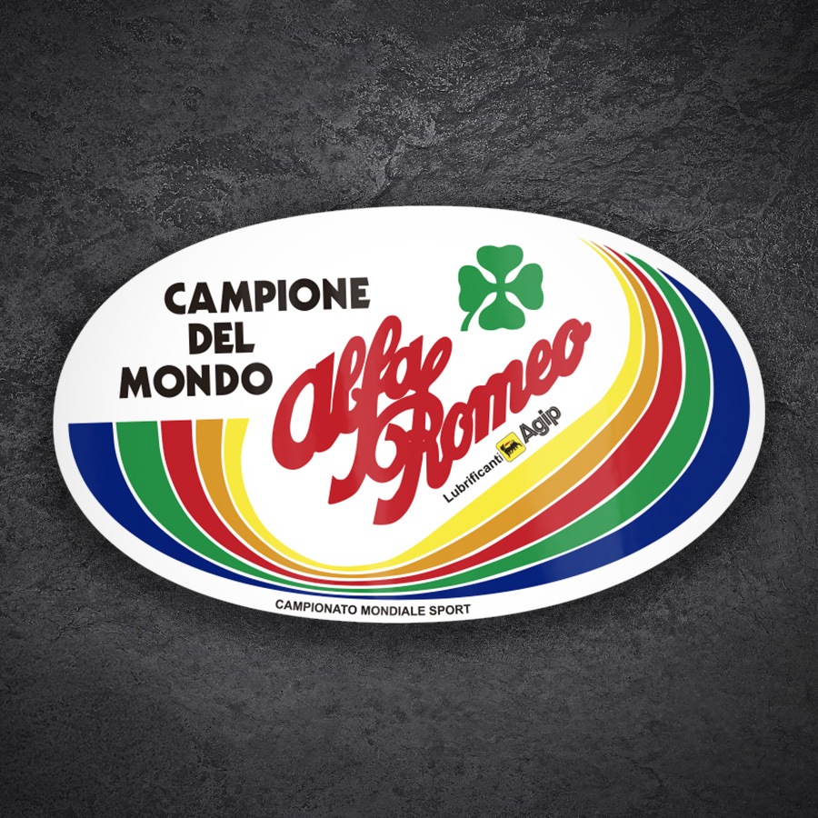Adesivi per Auto e Moto: Campione del Mondo Alfa Romeo