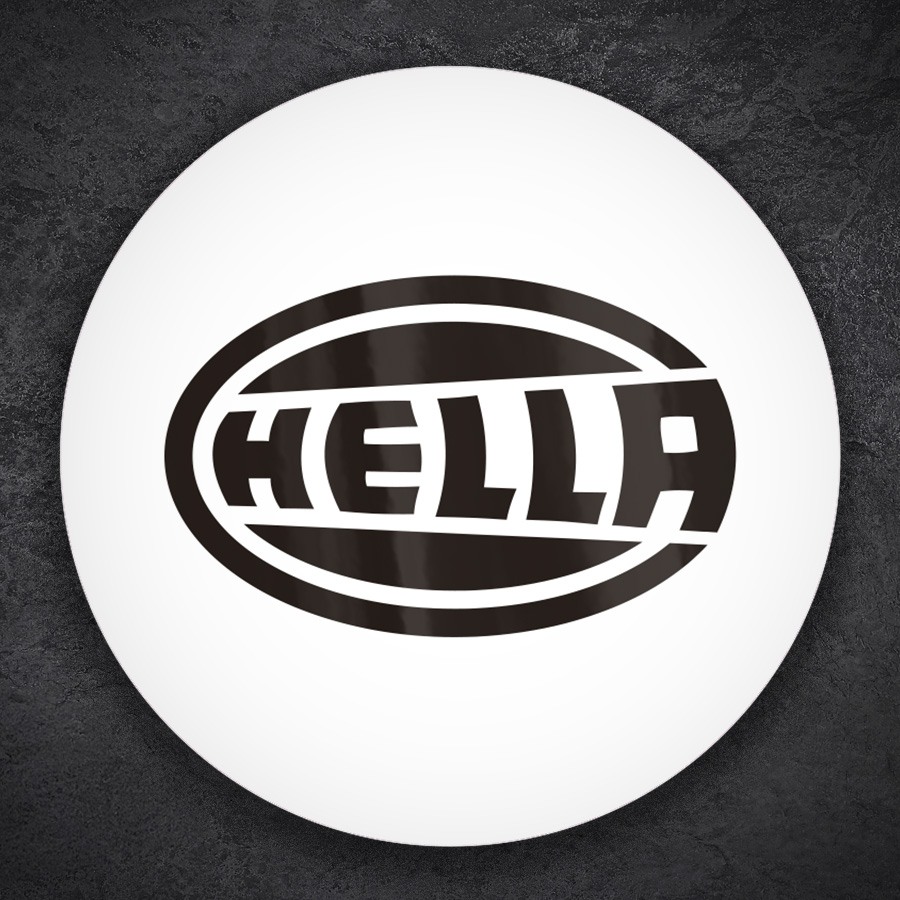 Adesivi per Auto e Moto: Logo HELLA in Tipografia Bold Circolare