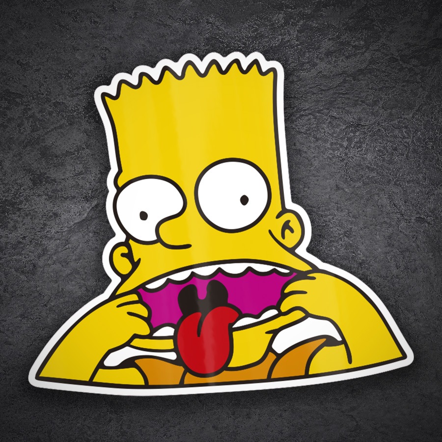 Adesivi per Auto e Moto: Bart Simpson Fa la Linguaccia