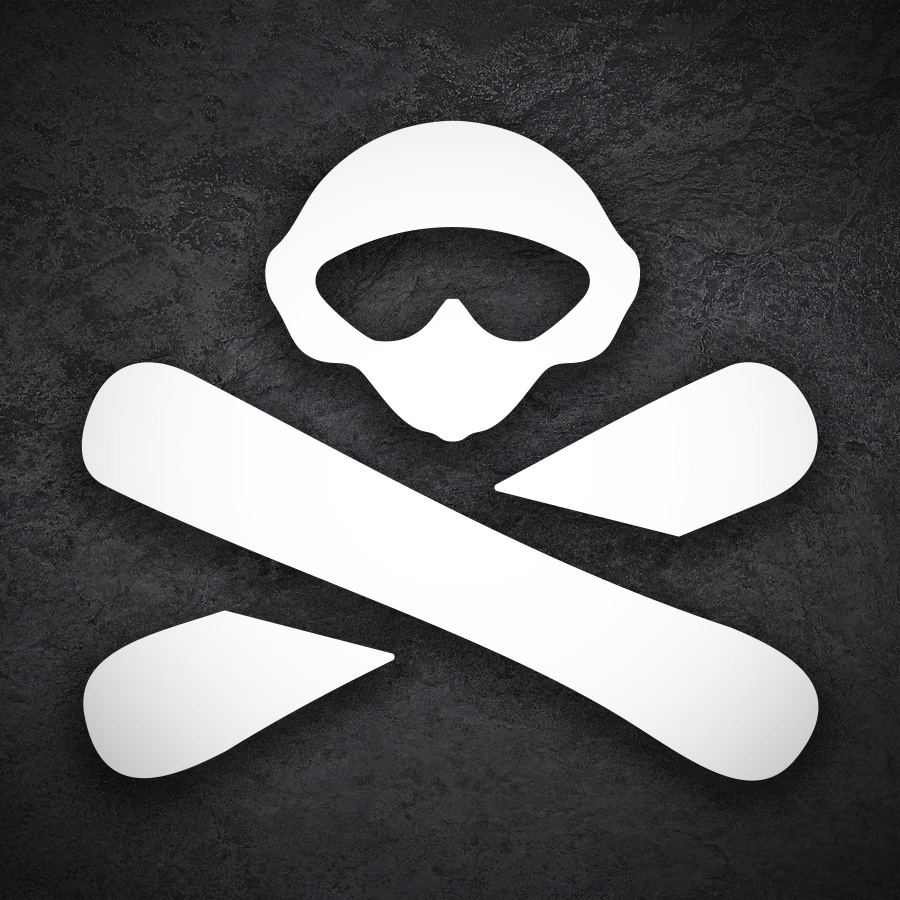 Adesivi per Auto e Moto: Emblema Sciatore Snow Pirata