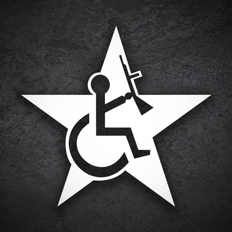 Adesivo stella con simbolo disabile armato 1/1