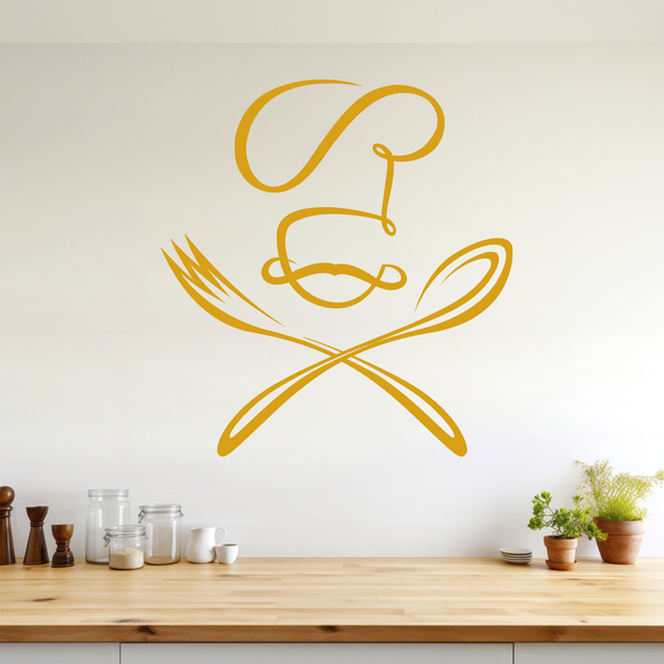 Adesivi Murali: Chef cucchiaio e forchetta