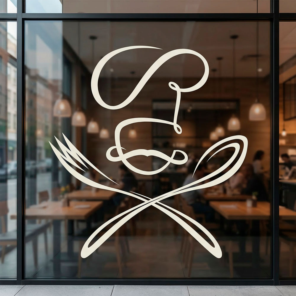 Adesivi Murali: Chef cucchiaio e forchetta