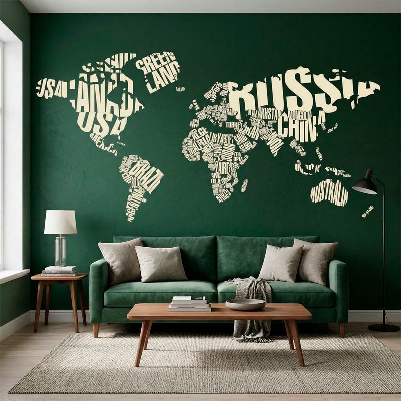 Adesivi Murali: Mappamondo tipografico