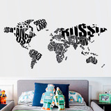 Adesivi Murali: Mappa del mondo tipografica 3