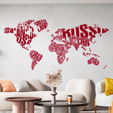 Adesivi Murali: Mappa del mondo tipografica 4