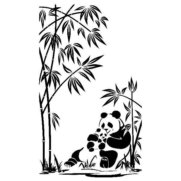 Adesivi Murali: Orsi di panda e canne di bambù