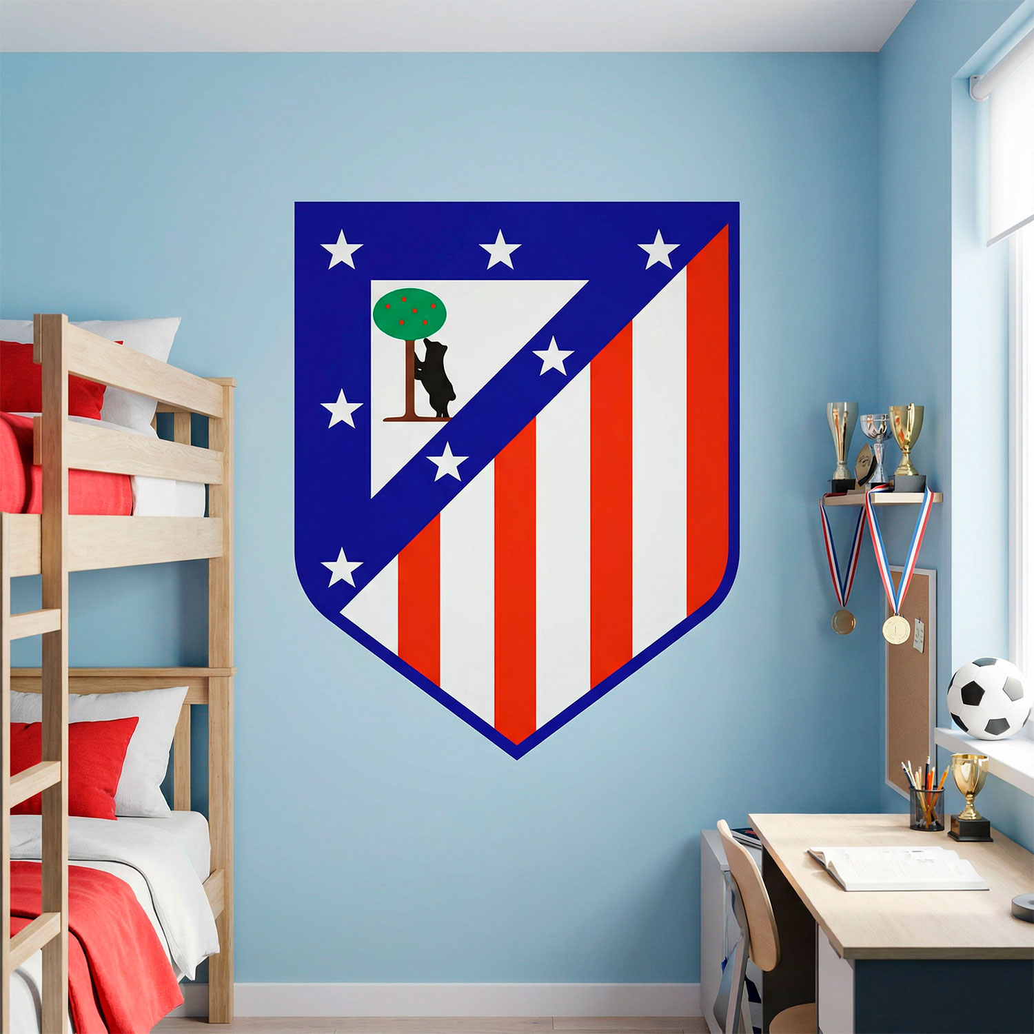 Adesivi Murali: Emblema Atl&eacute;tico de Madrid colore